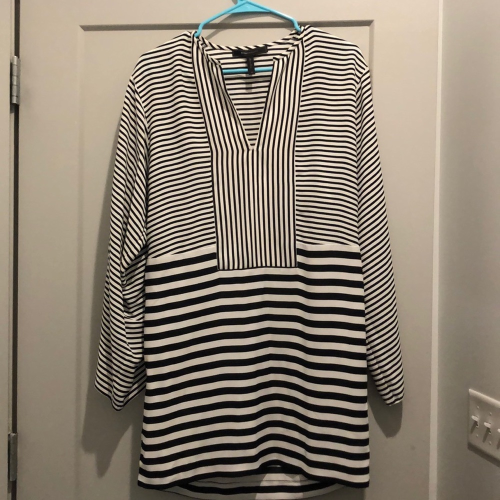 BCBG black and white shift dress